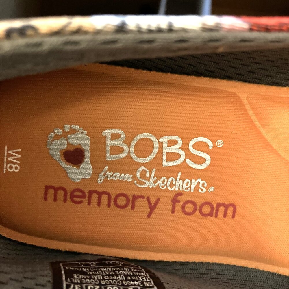Bobs by Skechers Cat Print Flats/Memory Foam/Size 8W - Picture 6 of 8